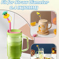 Reusable Silicone Straw Covers Drinking Topper Yellow Duck