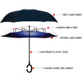 Inverted Reverse Upside Down Umbrella With C-Shape Handle