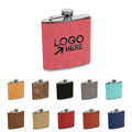 6 Oz Stainless Steel Flask With Faux Leather
