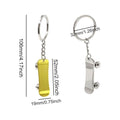Metal Skateboard Keychain With Moving Wheel Fidget Toy