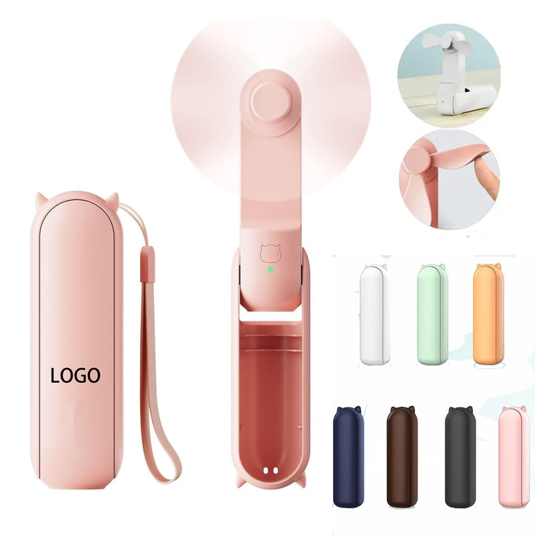2 In 1 Rechargeable Portable Fan With Power Bank