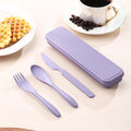 Reusable Wheat Straw Cutlery Set With Portable Case