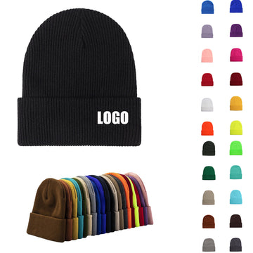 Unisex Slouchy Knit Cuffed Beanie Soft Hats Warm Winter Cap
