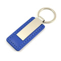 Rectangular Metal PU Leather Keychain