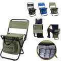 Folding Stool Backpack Chair Insulated Cooler Bag
