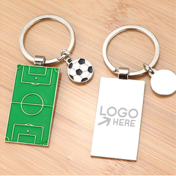 Metal Soccer Field Keychain