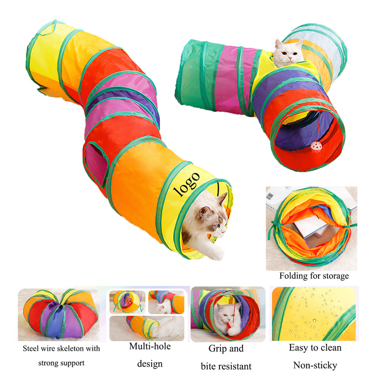 S-Shaped Folded Pet Tube With Interactive Peephole