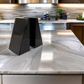 Natural White And Black Root Marble Bookends