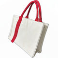 Canvas Bag With Ribbon Design