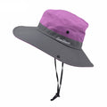 Ponytail Sun Bucket Hat Wide Brim UPF 50+