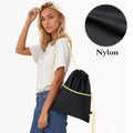 Waterproof Drawstring String Backpack With Zipper Pockets