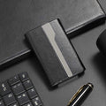 Stainless Steel Business Card Holder with Leather Case