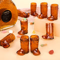 Mini Cowboy Boot Shot Glasses 1 Oz Plastic set  of 2