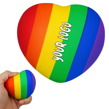 Heart Shaped Rainbow Stress Reliever Ball