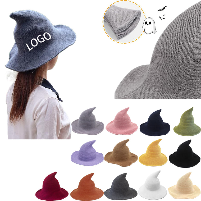Witch Hat Knitted Wool Cap For Halloween Party Masquerade