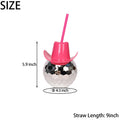 20Oz. Disco Ball Cup W/ Cowboy Hat & Straw