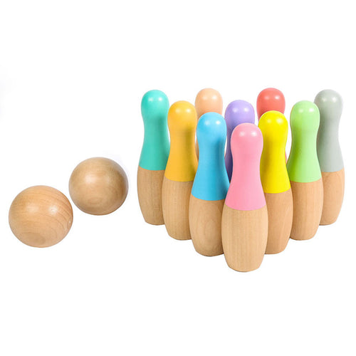 12-Piece Wooden Toddler Bowling Toy Set