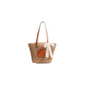 One-Shoulder Hollow Straw Beach Bag