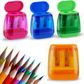 Double Holes Pencil Sharpener With Lid