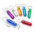 Portable Waterproof Aluminium Travel Pill Holder Keychain