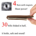 Genuine Leather Magnetic Money Clip Wallet