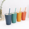 A Set Of Wheat Straw Cups and Straw Straws