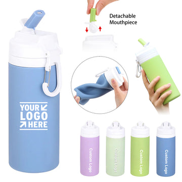 Silicone Water Bottle With Straw