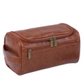 PU Leather Hanging Travel Shaving & Grooming Kit Bag