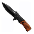 Tactical Folding Knife With Wooden Handle