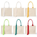 Canvas Bag With Ribbon Design
