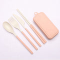 Wheat Straw Foldable Cutlery Set With Case