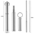 Portable Telescopic Metal Straws With Carabiner
