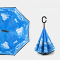 Inverted Reverse Upside Down Umbrella With C-Shape Handle