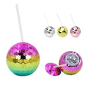 Disco Ball Cup With Straw