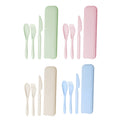 Full Color 3 Pcs Portable Wheat Straw Cutlery Set