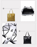 Matte Rhombus Folded Geometric Grid Single Shoulder Handbag