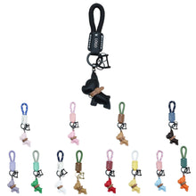 Cute Leather Bulldog Keychain For Purse Handbag Backpack Bag