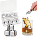 Set of 8 Reusable Square Stainless Steel Whiskey Stone