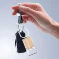Bottle Opener Wood Metal Keychain