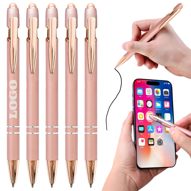 Rose Gold Metal Stylus Ballpoint Pen