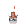 Disco Ball Hat Cup: Glittering 20oz Tumbler with Straw