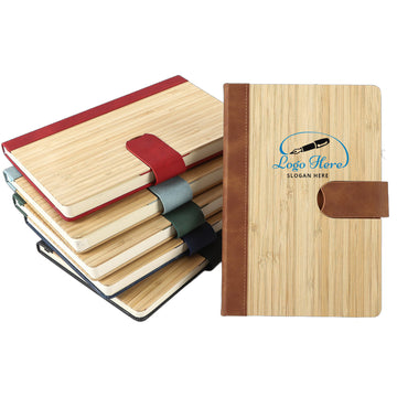 Bamboo Cover Magnetic Closure Notebook