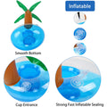 Inflatable Palm Tree Coaster Pool Floats Cup Holders