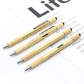 6 In 1 Multifunctional Bamboo Tool Stylus Pen