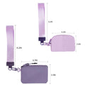 Women Mini Zip Around Wristlet Dual Pouch