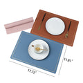Nordic Rectangular Leather Placemat With Gold Rim