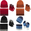 Knit Beanie Scarf Gloves Set