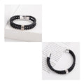 Natural Stone Beaded Leather Rope Bracelet