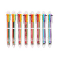 6-In-1 Multicolor Transparent Barrel Ballpoint Pen