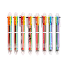 6-In-1 Multicolor Transparent Barrel Ballpoint Pen